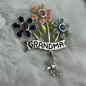 Vintage Floral Grandma Brooch